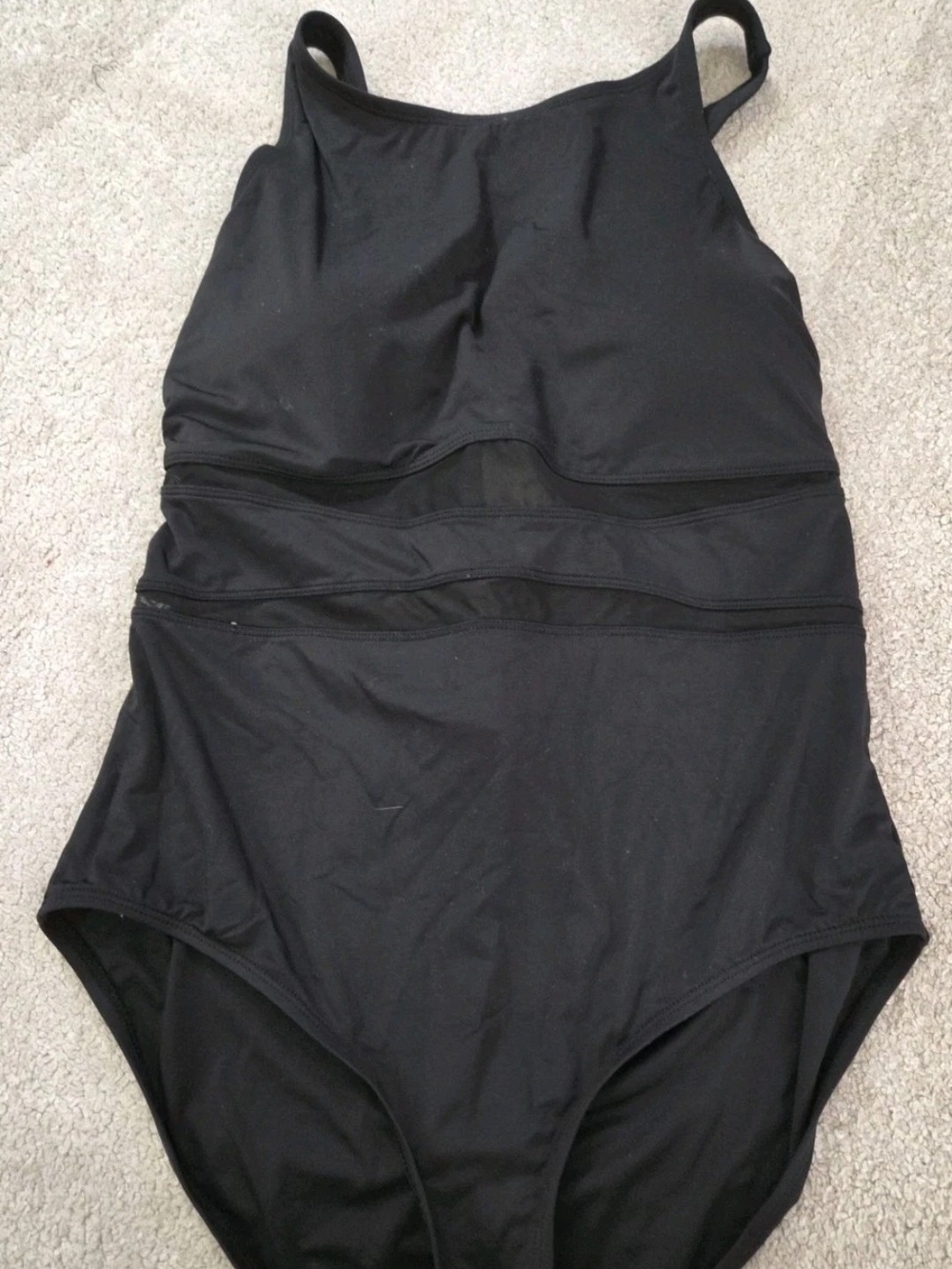 Lands End One Piece Womens Xl Black Swim Suit